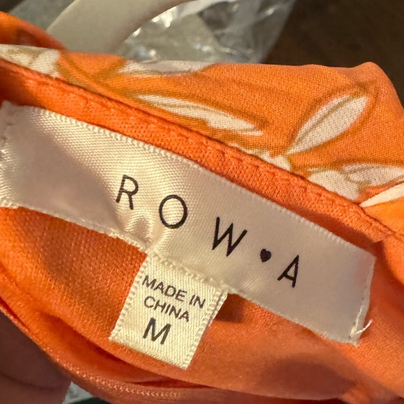 Row A - Spaghetti Strap Coral Printed Dress - Picture 3 of 3